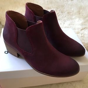 BP Nordstrom Leather Wine Booties Size 7.5